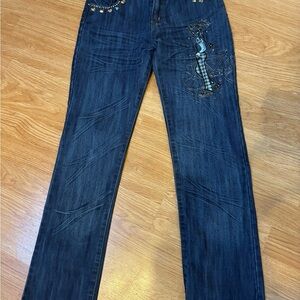 Girls denim Blue Embellished cotton Jeans size M for girls 8-10 years old